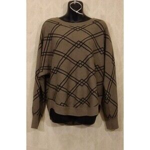 Design History Women's Sweater Round Neck Criss Cross Patern Pullover ZSXL